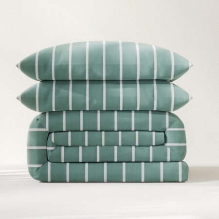 Bed linen Ethel Duet Mint Stripes 143x215 cm-2pcs, 220x240cm, 70x70cm-2pcs, 100% cotton, Poplin-6