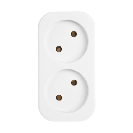 Switch, 2 sockets, 10A, without salary, 220 V, white-2