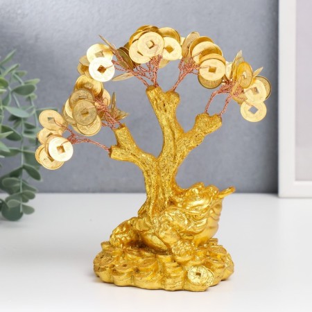 Bonsai Cash tree "Golden toad on coins" 90 coins 18.5x18x9.5 cm