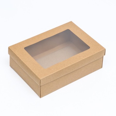 The box is folding, the lid is, with a window, craft, 21 x 15 x 7 cm-1