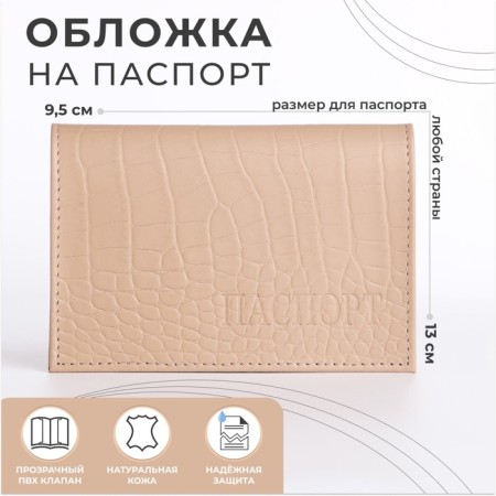Cover for passport, powder color
