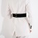 Women's belt, width 11 cm, elastic band, on buttons, black color