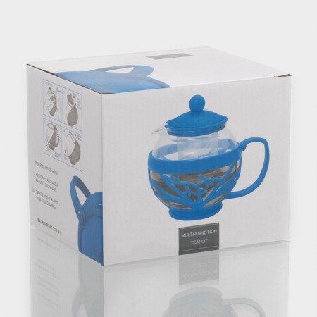 Glass teapot “Care” matte, 700 ml, with metal sieves, Mix color-5