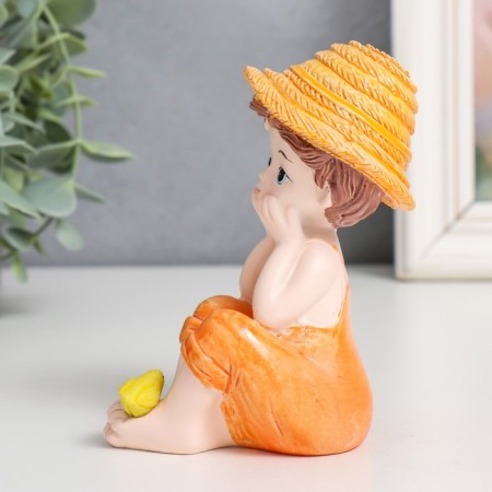 Souvenir Polystone "Boy/Girl with chicken" mix 7.5x4x4x11 cm-4