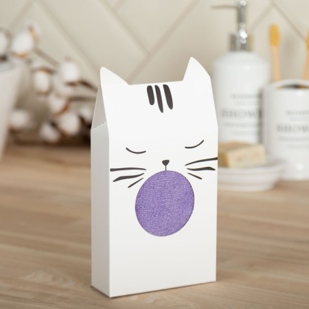 Gift towel Economy and I “Kitik” 30*60 cm, lilac, 100% HL, 320 g/m2