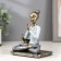 Polystone souvenir "Girl in the Lotus pose, with the cat" Blue 14x11x7.8 cm