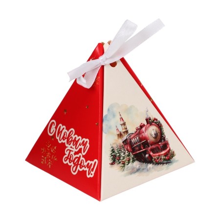 New Year. Bonbonniere, New Year's gift packaging “Statches with gifts”, 7 × 7 × 7.5 cm.-1