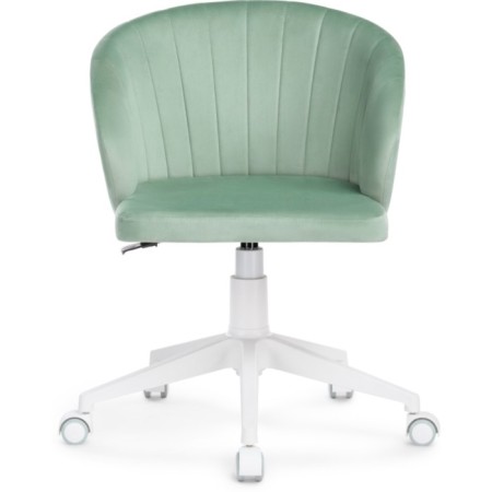 Computer chair Plastic Plastic/velor, white/green 59x60x78 cm-1