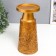 Polystone candlestick for 1 candle "Plant patterns" gold 19.5x9.5x9.5 cm
