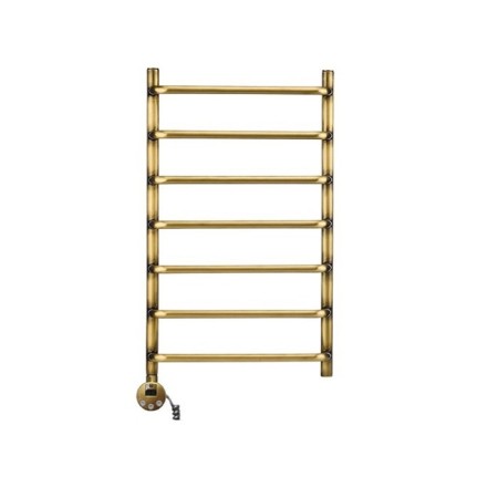 Domoterm electric heated towel rail "Stefano", 400 x 700 mm, 7 crossbars, lion, bronze