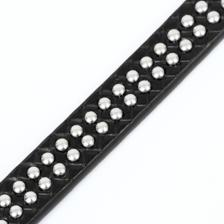 The collar of riveted with 2 rows of rivets, 33 x 1.2 cm, Osh 23-29, black-5