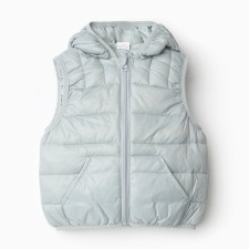 Warm vest of children, gray color, height 116-122 cm