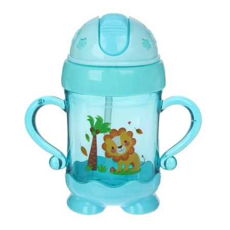 Children's stroke with silicone tube, 220 ml., With handles, color mix-4