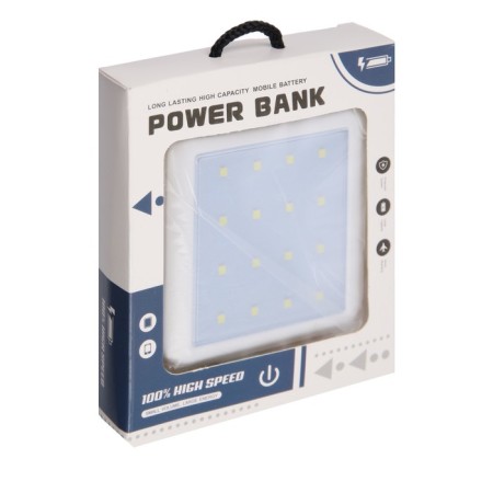 External battery 484, 10000 mAh, Type-C/Lightning/MicroUSB cables, lantern, white-11