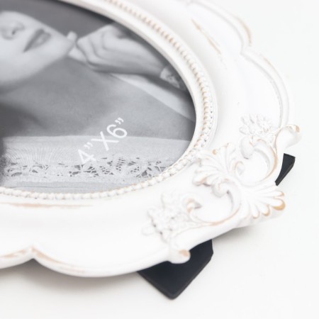 Polystone photo frame 10x14.5 cm "openwork accents" white 16.5x21.5 cm-3