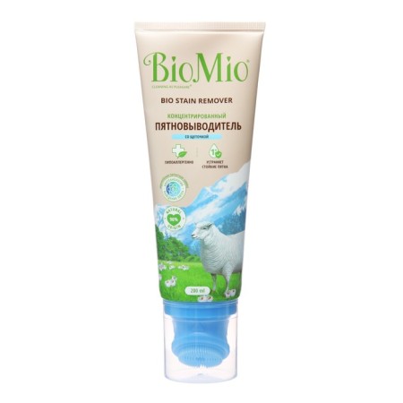 Biomio concentrated stain with a brush for colored and white fabrics, 200 ml