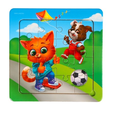 Puzzle "Lovely animals", 14 cm x 14 cm-1