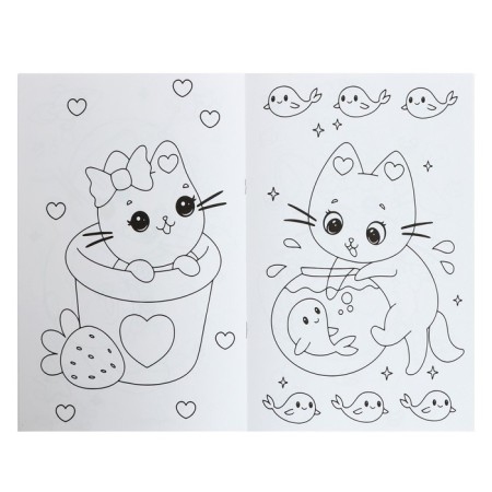 Black coloring "cats-nushki", a4-4