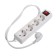 Extension cord Luazon Lighting, 4 sockets, 1.8 m, 10 A, 2200 W, 3x0.75 mm2, s/c, with excavation, b