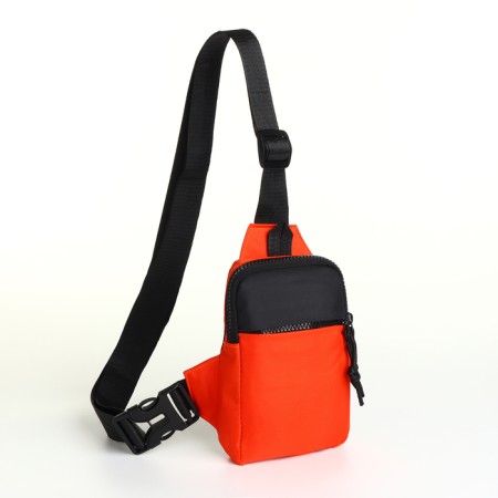 Slong bag from textiles, orange color