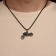 Pendant men's “motorcycle”, color black silver on a black lace, 50 cm