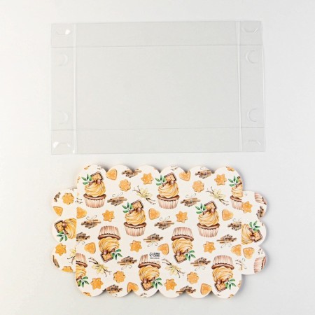Cookie box, confectionery packaging with PVC lid, “sweet life”, 10.5 x 21 x 3 cm-5