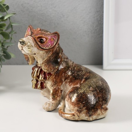 Polystone souvenir "Dog in the toad and in the Venetian mask" 16.5x12.5x13.5 cm-3