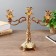 Summary Metal for 3 candles "Pattern" color gold 25x27.5x9 cm