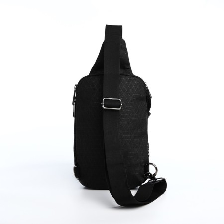 Slung bag youth from textiles, black color-2