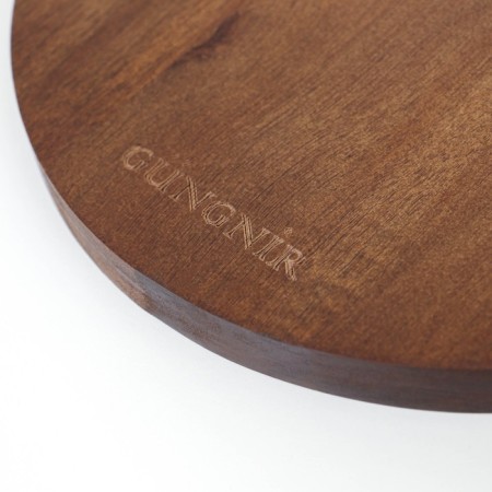 Groot board with a metal handle, round, 35.8 × 25 × 1.6 cm, tropical acacia-6