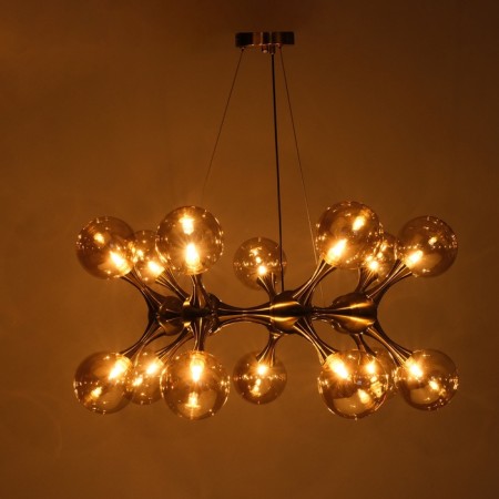 Chandelier "Molecule" 16xg9 brass 82x82x36-186 cm-5