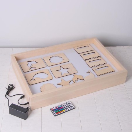 A tablet for drawing sand with color backlight, 40 × 60 cm + comb and stencil-1