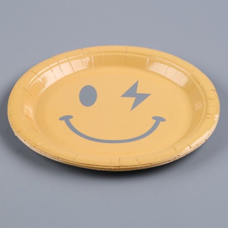Papal plate "Smile", in the set 6 pcs., Color yellow-1