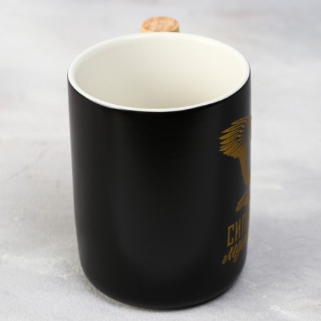 Ceramic “Strength and Courage” mug, 400 ml, black color-1