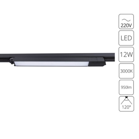Car lamp Arte Lamp Lineetta A4571PL-1BK, LED, 12 W, 3.3x40x3.3 cm, 950 lm, black