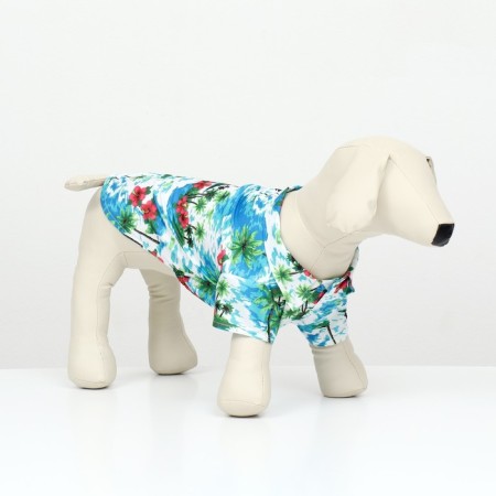 Dog shirt "Tropics", XS (DS 20. OG 28, Osh 19 cm), Blue