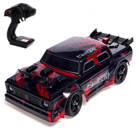 Drift radio controlled machine, drift, battery, light and smoke effects, interchangeable wheels, red color