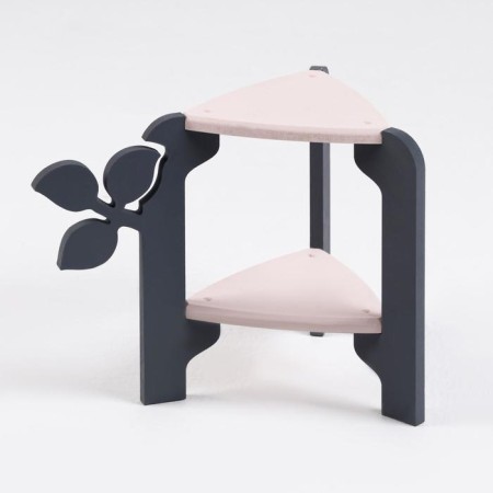 Stage-column for flowers Double-tier "Flora" 21x27x25 cm, gray-pink