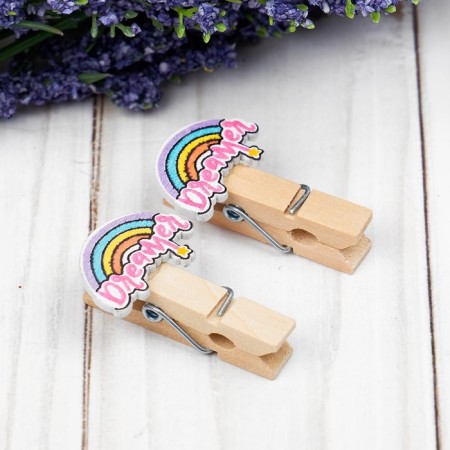 Decorative clothespins with a rope for the suspension "Inspiration" set 10 pcs.-3
