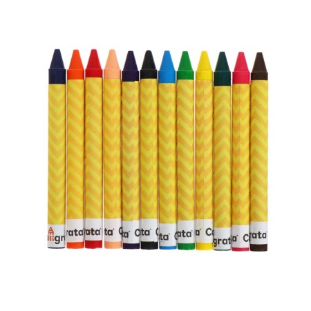 Pencils wax 12 colors, in a cardboard box-3