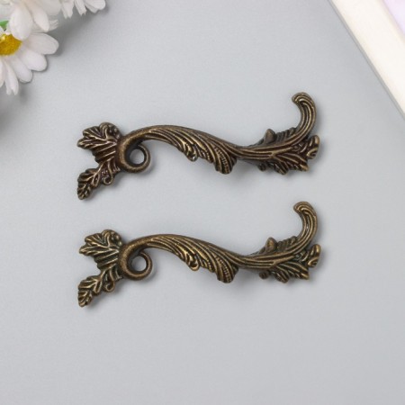 Handle for the casket metal "ancient" bronze set 2 pcs 8.5x2.6 cm-1