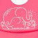 Bibslate for feeding silicone with pocket, pink color