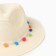 Women's hat with bombs, size 54-56, white color