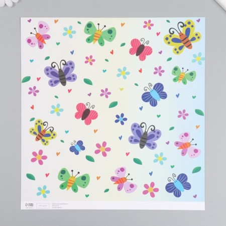 Scrapbooking paper bilateral "butterflies and donuts" density 180 g 30.5x32 cm-4