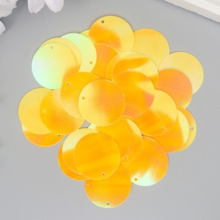 Sequins "circle" yellow set 30 g d = 2.5 cm-1