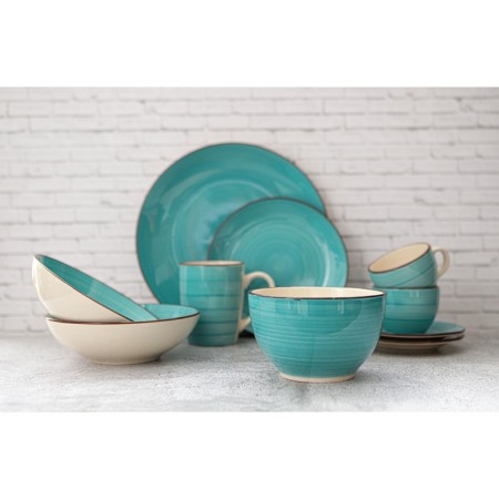 Board ceramic dinner shade "Sea World", D = 27 cm, Blue Color-6