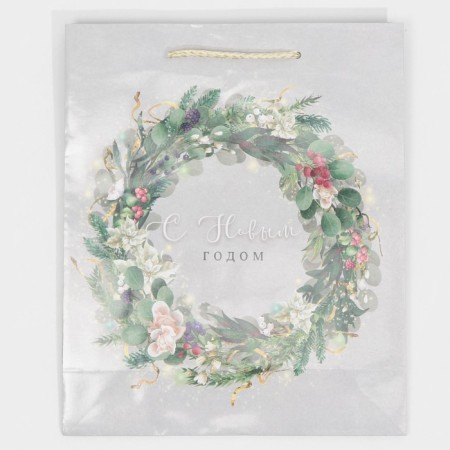 Laminated vertical "New Year's Wreath", ML 21 x 25 x 8 cm, New Year-5