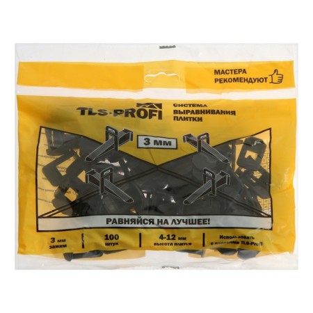 TLS-PROFI tile alignment system, 3 mm clamp (100 pcs.), Package-1