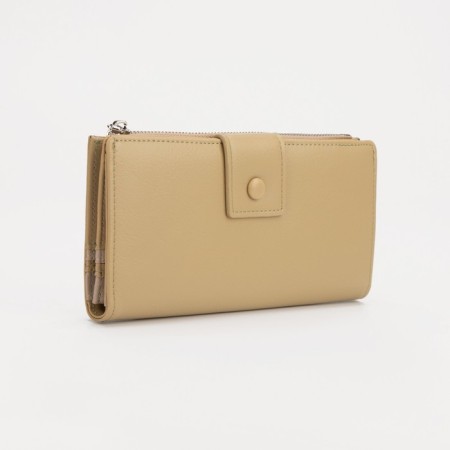 Women's wallet on the button, yellow color