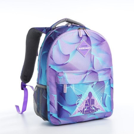 Backpack from textiles on lightning, Erich Krause, 1 pocket, lilac color-2